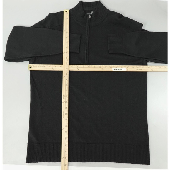 Smartwool Sweater Mens Large Black Merino Wool Blend 1/4 Zip Pullover Jumper - Picture 7 of 14